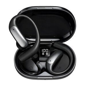 Wentronic Open Ear Headphones, Wireless Earbuds Bluetooth 5.4 with Digital Displ